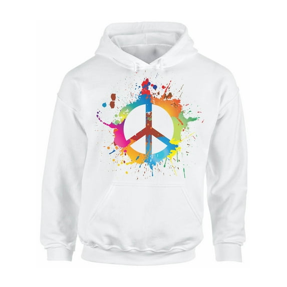 Peace Love Hippie Hoodie for Men Women Colorful Botanical 70s 80s Unisex Hooded Sweatshirt Retro Outfit