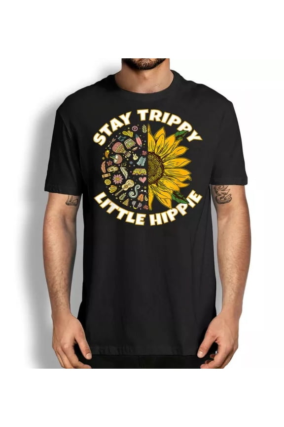 Peace Love Hippie Shirt, Stay Trippy Little Hippie Tee, Sunflower Hippy Shirt Unisex S-5XL Hot Trending Shirt, Vintage Birthday Gift