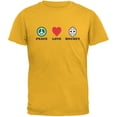 thumbnail image 1 of Peace Love Hockey Gold Adult T-Shirt - Large, 1 of 1