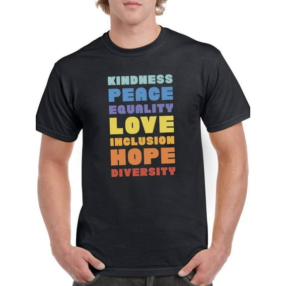 Peace, Love, Hope, Diversity T-Shirt Men -Smartprints Designs, Male Medium