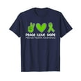 thumbnail image 1 of Peace Love Hope Mental Health Awareness Green Ribbon Funny T-Shirt Awareness Green Gift Men Women Shirts, 1 of 4