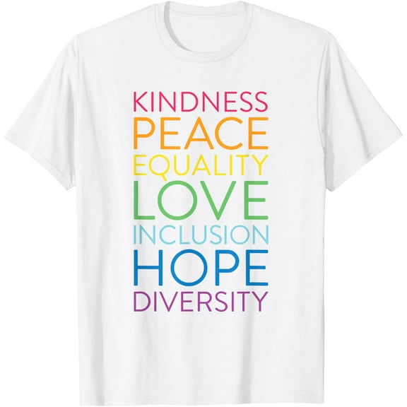 Peace Love Inclusion Equality Diversity Human Rights T-ShirtMen's and women's pure cotton short-sleeved shirts