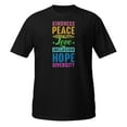 thumbnail image 1 of Peace Love Inclusion Equality Diversity Human Rights TShirt T-Shirt (Black, M), 1 of 1