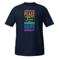 thumbnail image 1 of Peace Love Inclusion Equality Diversity Human Rights TShirt T-Shirt (Navy, 2XL), 1 of 1