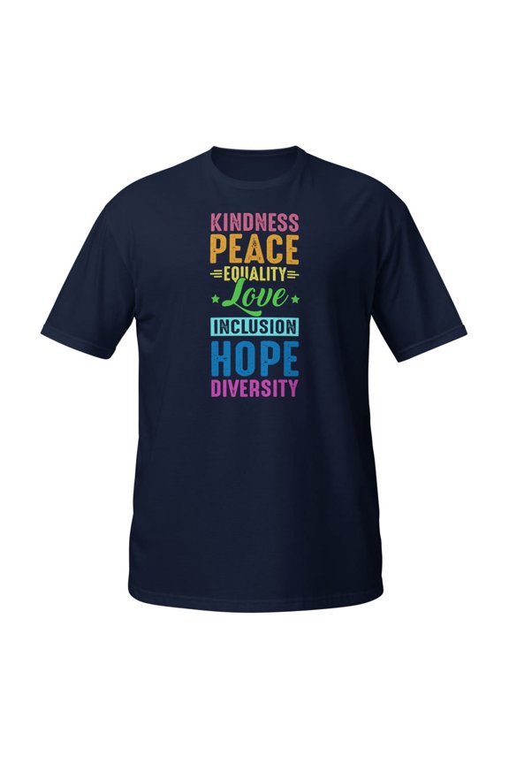 Peace Love Inclusion Equality Diversity Human Rights TShirt T-Shirt (Navy, XL)