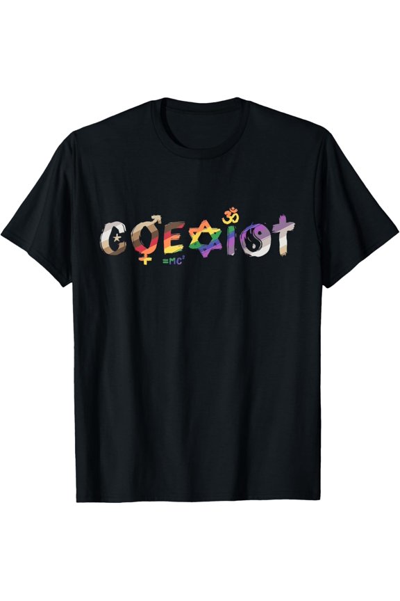 Peace Love Inclusion Equality Diversity Human Rights coexist T-Shirt mens t shirt,black,women,funny,misfits,men,journey,t-shirt