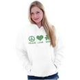 thumbnail image 1 of Peace Love Irish St Pattys Day Clover Hoodie Sweatshirt Women Brisco Brands M, 1 of 5