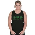 thumbnail image 1 of Peace Love Irish St Pattys Day Clover Tank Top Tee Shirt Women Brisco Brands S, 1 of 5