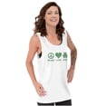 thumbnail image 1 of Peace Love Irish St Pattys Day Clover Tank Top Tee Shirt Women Brisco Brands X, 1 of 5