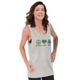 thumbnail image 1 of Peace Love Irish St Pattys Day Clover Tank Top Tee Shirt Women Brisco Brands X, 1 of 5