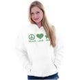 thumbnail image 1 of Peace Love Irish St Pattys Day Clover Women Plus Size Graphic Pullover Hoodie Brisco Brands 5X, 1 of 4