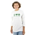thumbnail image 1 of Peace Love Irish St Pattys Day Clover Women Plus Size Long Sleeve Graphic Tee Brisco Brands 2X, 1 of 3