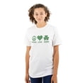 thumbnail image 1 of Peace Love Irish St Pattys Day Clover Women's Graphic T Shirt Tees Brisco Brands S, 1 of 6