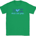 thumbnail image 1 of Peace Love Israel T-Shirt Funny Hanukkah Holiday Hebrew Jewish Tee - Green, M, 1 of 1
