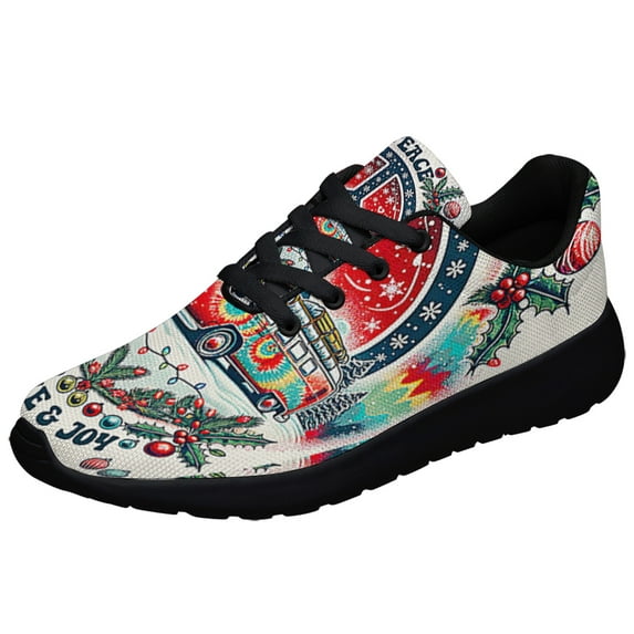 Peace Love Joy ChriStas Hippie Shoes Sneakers Black Size 6