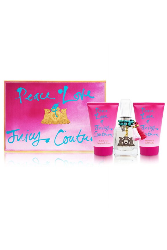 Peace Love & Juicy Couture by Juicy Couture for Women 3 Piece Set Includes: 1.7 oz Eau de Parfum Spray + 4.2 oz Body Lotion + 4.2 oz Shower Gel