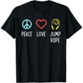 thumbnail image 1 of Peace Love Jump Rope Jumping Skipping Sports Gift T-Shirt, 1 of 4