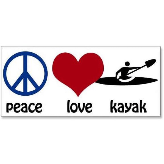 Peace Love Kayak Bumper 3M Reflective sticker| Kayaking Paddle