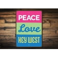 thumbnail image 1 of Peace Love Key West Novelty Decor, Metal Wall Sign - 10x14 Inches, 1 of 4