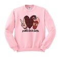 thumbnail image 1 of Peace Love Latte Sweatshirt Unisex Large Pink, 1 of 5
