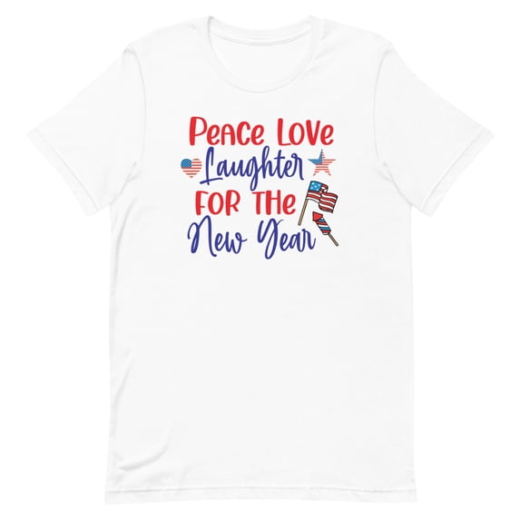 Peace Love Laughter for the New Year Shirt (White, M)