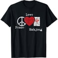 thumbnail image 1 of Peace Love Mahjong - Gambling Casino Player Chinese Game T-Shirt Black Small, 1 of 4