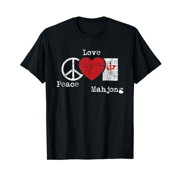 Peace Love Mahjong - Gambling Casino Player Chinese Game T-Shirt