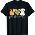thumbnail image 1 of Peace Love Maltese Dog Fun Maltese Lover Dog Dad Dog Mom T-Shirt, 1 of 4