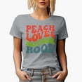 thumbnail image 1 of Peace, Love & Motherhood, Groovy Retro Wavy Text Merch Gift, Heather Grey T-Shirt, XL, 1 of 5