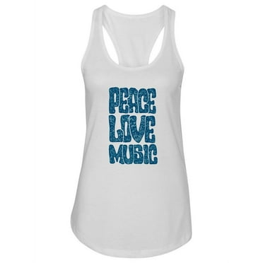Peace, Love, Music Design. Tank Women -Image by Shutterstock, Female x-Large
