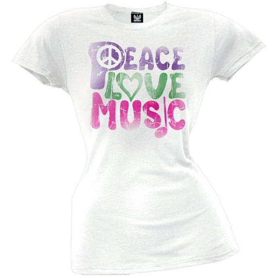Peace Love Music Juniors T-Shirt - Large