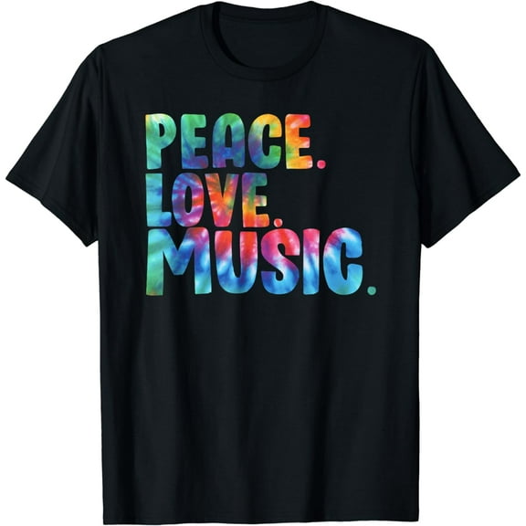 Peace Love Music Tie Dye T-Shirt