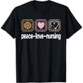thumbnail image 1 of Peace Love Nursing Leopard Print Girls Women Cute Nurse T-ShirtMen and women, Black T-shirt, size: Extra large, 1 of 4