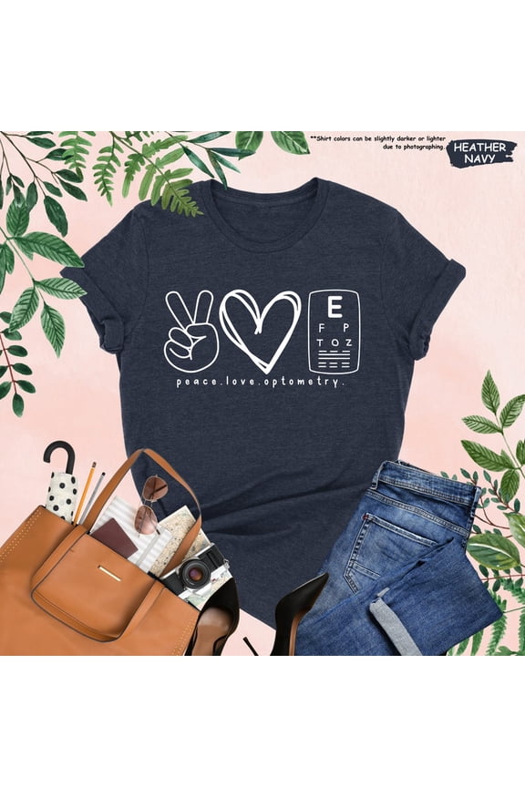 Peace Love Optometry Shirt, Optometrist, Ophthalmologist Shirt,Optometry Graduation,Optometry Practice Team Shirt,Ophthalmic Tech All Size S-5Xl