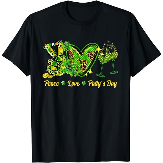 Peace Love Patty's Day Shamrock St Patrick's Day 2024 T-Shirt