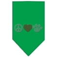 thumbnail image 1 of Peace Love Paw Rhinestone Bandana Emerald Green Large, 1 of 1