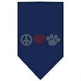 thumbnail image 1 of Peace Love Paw Rhinestone Bandana Navy Blue large, 1 of 1