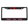 thumbnail image 1 of Peace Love Paws Style Metal License Plate Frame Personalized/Car Accessories Car Tag Holder Cover Carbon (Black/Carbon/Dark Pink), 1 of 2
