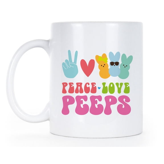 Peace Love Peeps Easter Mug Funny Easter Gift