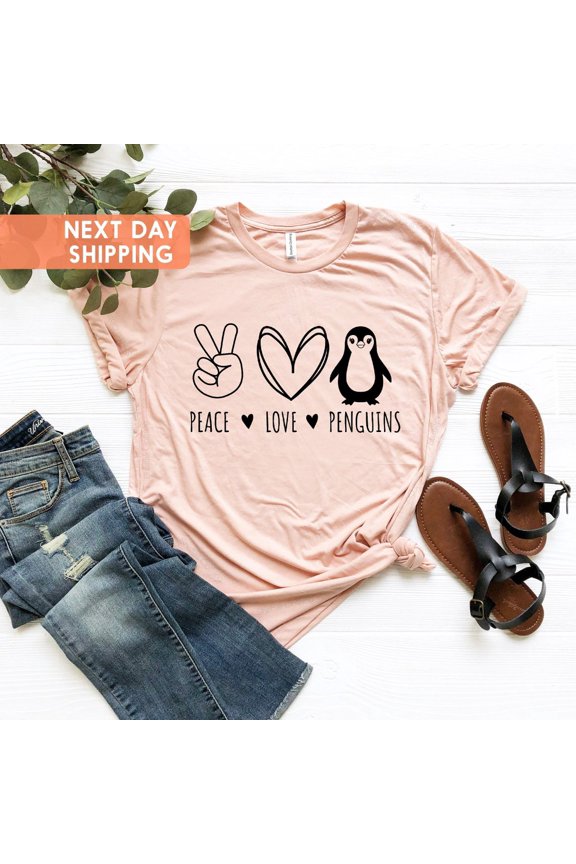 Peace Love Penguin Shirt, Peace Love Penguin, Penguin Fan Shirt, Penguin Lover Gift, Penguin Shirt, Penguin Lover Shirt, Penguin Gift Tshirt All Size S-5XL