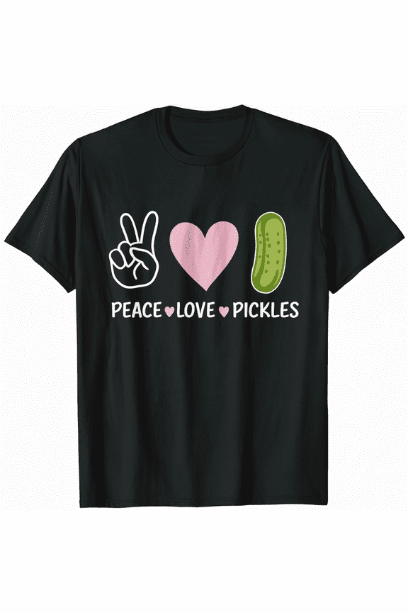 Peace, Love Pickles Retro Pickles Lover Food Lover Funny T-Shirt