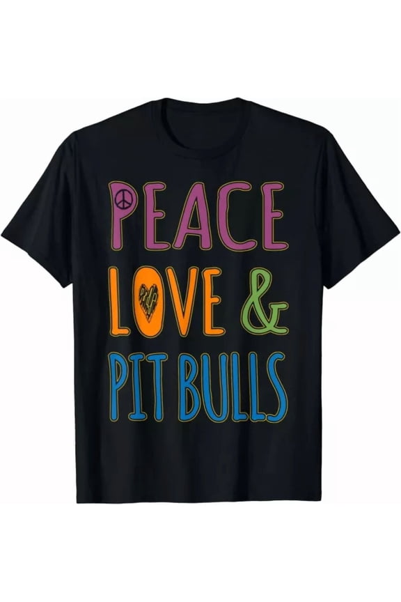 Peace Love Pitbulls T-Shirt Pit Bull Rescue Gift Unisex T-Shirt