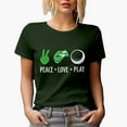thumbnail image 1 of Peace Love Play with a Hand, Lip & Ball, Golf Player, Golfing or Golfer Themed Merch Gift, Military Green T-Shirt, 2XL, 1 of 5