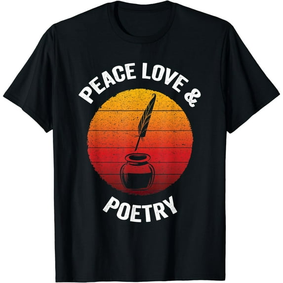 Peace Love & Poetry | Vintage Poem Literature T-Shirt