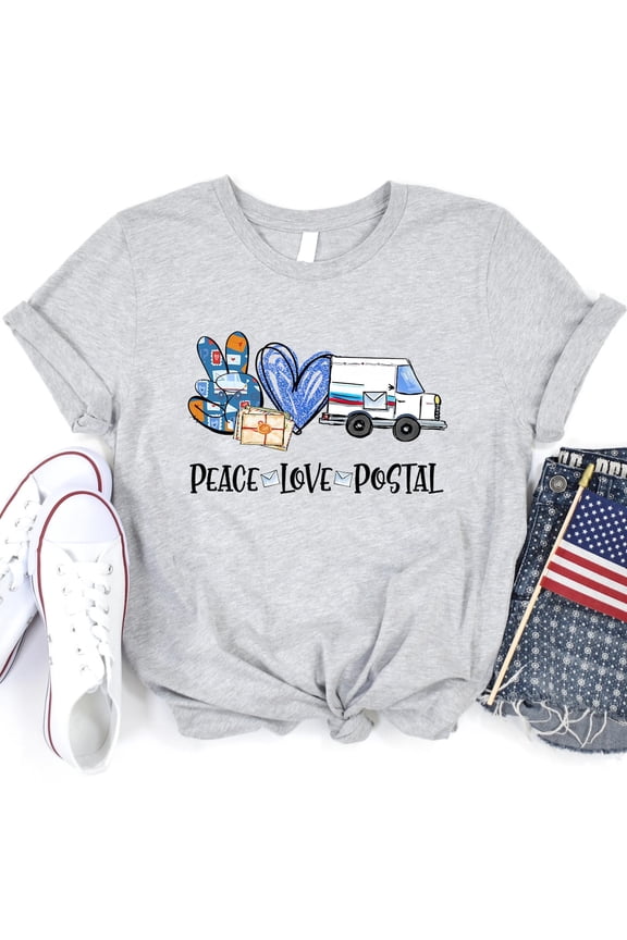 Peace Love Postal Shirt, Post Office Shirt, Postal Staff Mail Carrier Gift, Postal Worker Shirt, Mail Lady Mailman TSHIRT All Size S-5XL