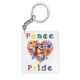 thumbnail image 1 of Peace Love Pride Abyssinian with Rainbow Sunglasses LGBT LGBTQ+ Acrylic Keychain Cat Lover Kitten Owner Gifts Collar Charm Tag Keyring - 01004, 1 of 5