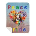 thumbnail image 1 of Peace Love Pride Basset Hound with Rainbow Sunglasses LGBT LGBTQ+ Cozy Sherpa Blanket Bassets Dog Breed Lovers Gifts Idea Warm Soft Throw Blanket - 01004, 1 of 5