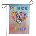 thumbnail image 1 of Peace Love Pride Boston Terrier with Rainbow Sunglasses LGBT LGBTQ+ Garden Flag 12x18in Double Sided Gentleman Dog Lover Gifts Outdoor Decor - 01004, 1 of 5