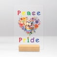 thumbnail image 1 of Peace Love Pride Golden Retriever with Rainbow Sunglasses LGBT LGBTQ+ Acrylic Plaque Sign Ashwood Base Goldens Dog Lover Gifts Idea Home Desk Decor - 01004, 1 of 5