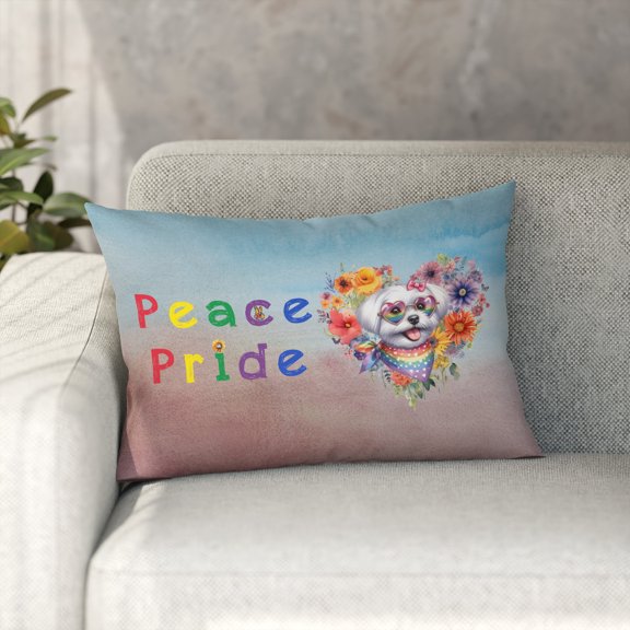 Peace Love Pride Maltese with Rainbow Sunglasses LGBT LGBTQ+ Pillowcase Double Sided Maltese Dog Lover Gifts Idea Pillow Case Covers - 01004
